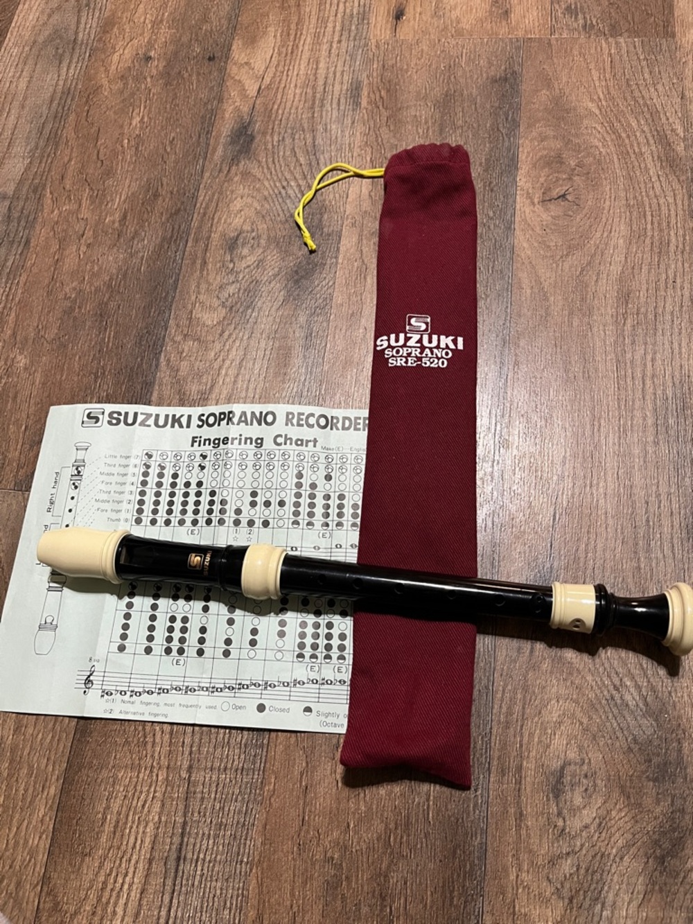 Soprano Recorder in Black with Cream Accents